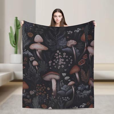 Dreamy Forest Mushroom Blanket Warm Comfortable Plush Bedding Throws For Bedroom Travel Flannel Bedspread Bed Cover