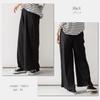 Crossmarberry Relaxed Cotton Plus Elastic Solid Women's Wide-Leg Pants, Sizes, Black, Waist, Drawstring, Ribbed, Loungewear, Flattering, Color,
