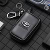 Car interior stickers car key bag car key storage bag For Toyota Yaris Hilux Prius Auris Supra Corolla Camry