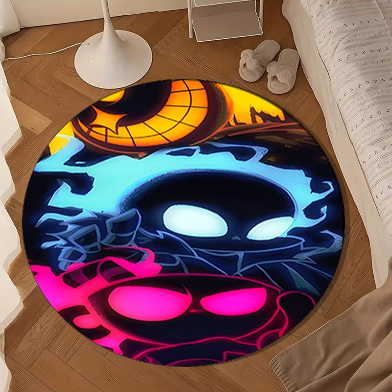 Cup-head And Mugman Adventure Round Rug for Livingroom,Bedroom, Palyroom, Chair Rug, Area Rug, Circle Carpet, Large Size Fan Christmas Gift