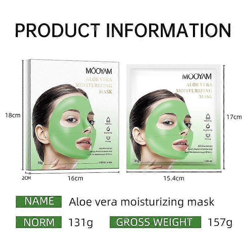 Aloe Vera Face Masks Skincare, Pack of 4 Sheet Masks, Hydrating Facial Mask for All Skin Types, Long-lasting Moisturizing, Soothing, Calming