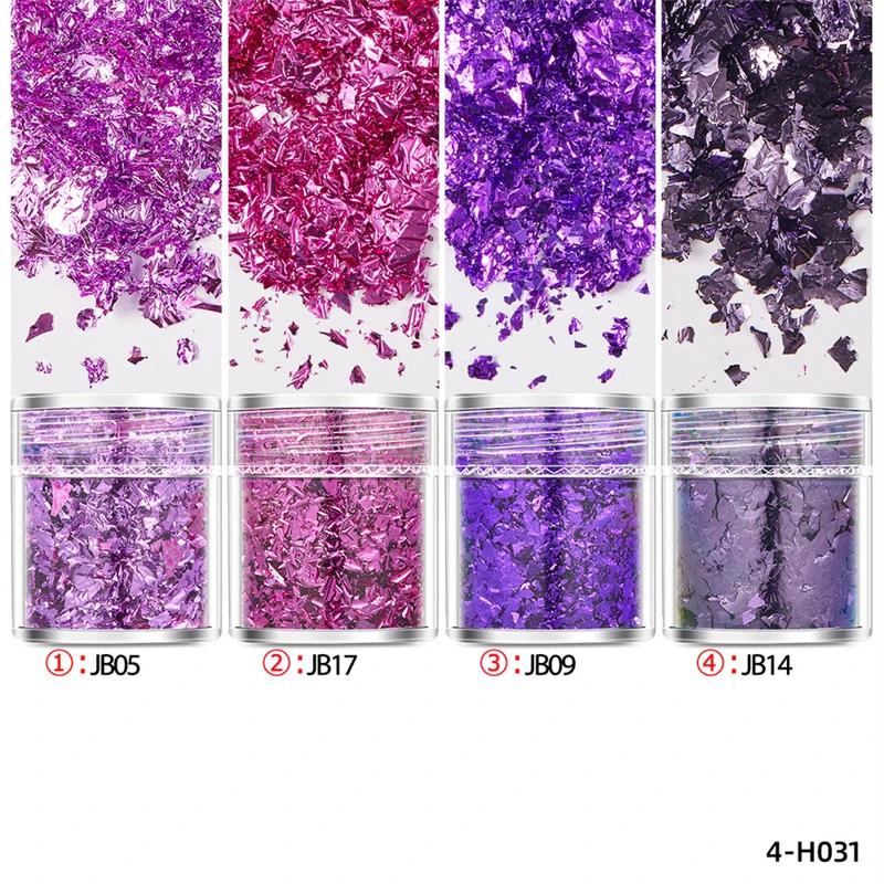 4 Bottle Gold Leaf Flakes Sequins Glitter Epoxy Resin Filling Gold Foil DIY Nail Art Decor Foil Paper Jewelry Making Accessories