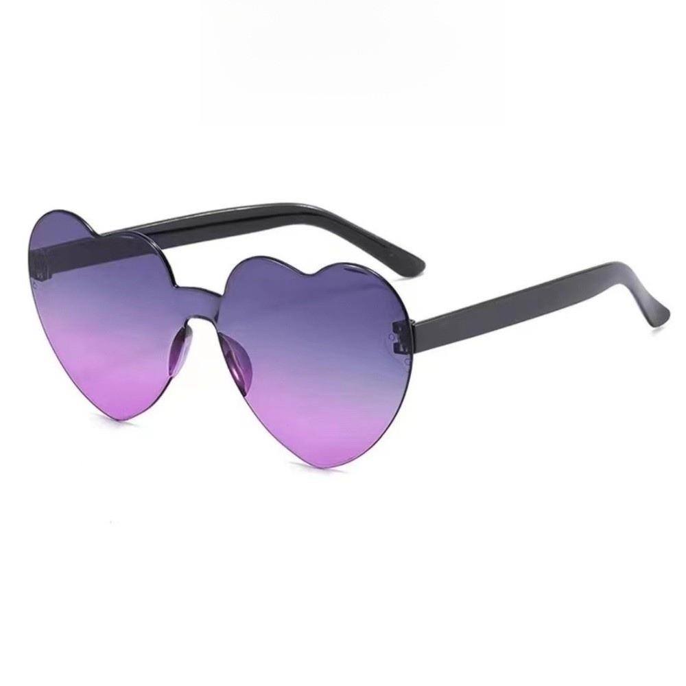 Trendy Love Heart Shape Sunglasses UV Protection Colorful Gradient Sunglasses  Women