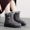 Wasserdichte Winterstiefel für Damen, neuer Kunstpelz, langer Plüsch-Schneestiefel, Plateaustiefeletten für Damen, warme Baumwoll-Paarschuhe