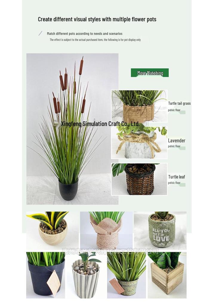 Oriental Cattail Artificial Plant for Yard and Garden Decor