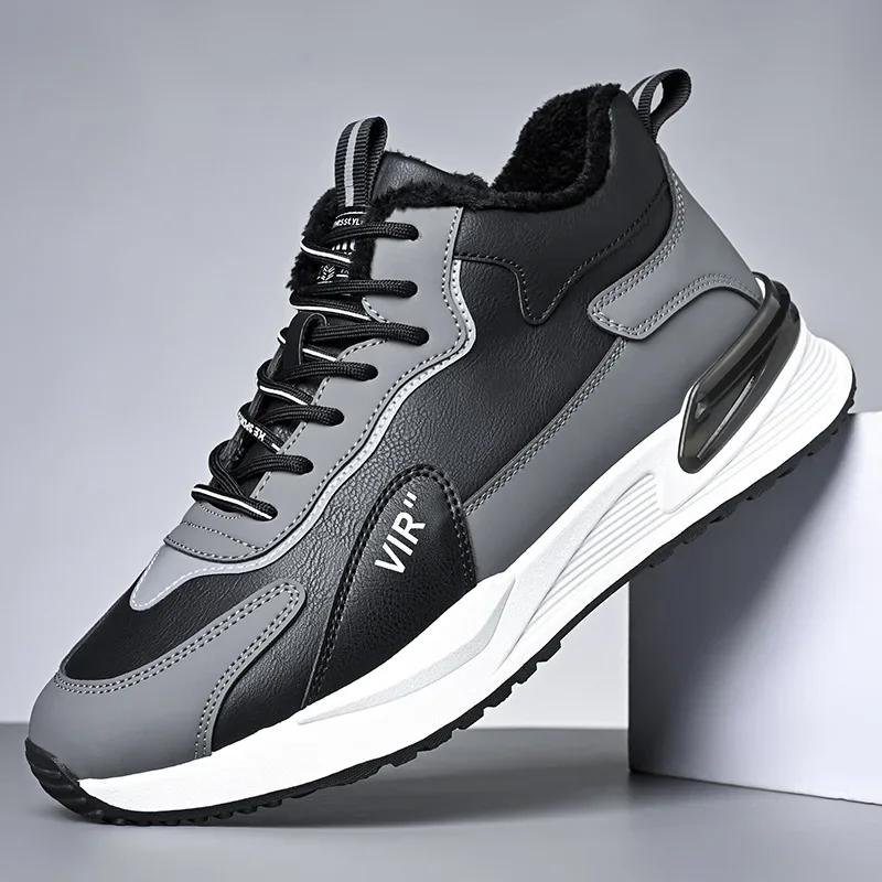 Модная мужская повседневная обувь Роскошная мужская обувь Плюс бархатная обувь — фото 5