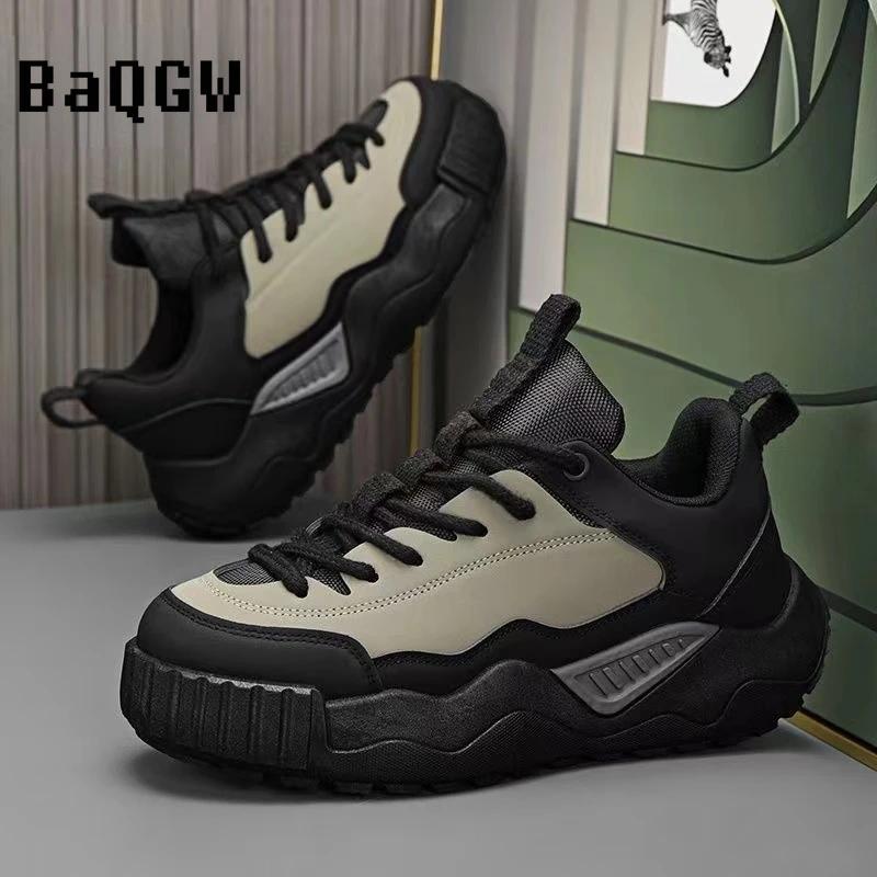 2025Designer Color Block Luxury Chunky Sneakers for Men Casual Thick Platform Fashion Casual Shoes Sports Running Trainers Tenis