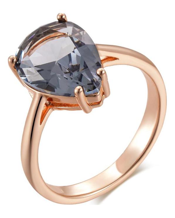 JULYDREAM Einfache, einzelne Birnenform, grauer Kristall, große Ringe für Damen, übertriebener Modeschmuck