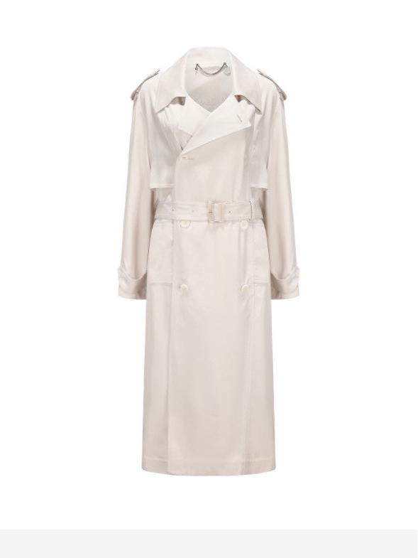 Zhao Lusi inspirierter, figurformender, langer Trenchcoat mit Bindegürtel für Herbst 2025