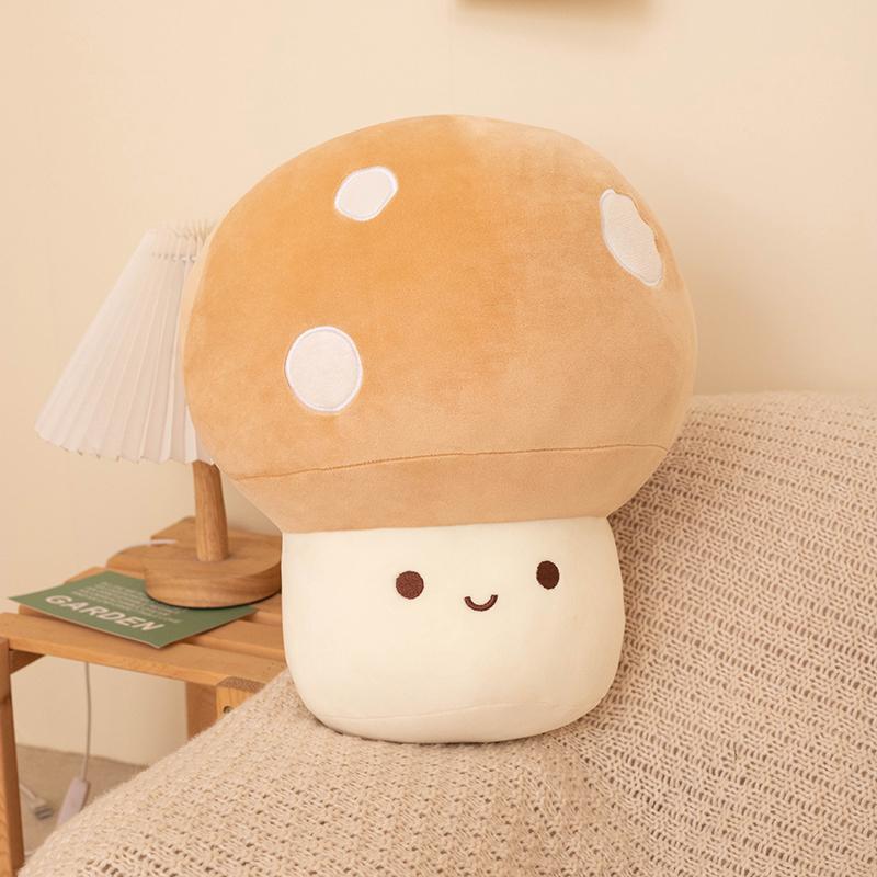 Cute Mushroom Plush Toy Soft Red Mushroom Plushie Pillow Kawaii Squishy Doll Stuffed Hugging Pillows Gift for Kids Gift