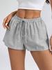Damen-Sommershorts mit hohem Bund, Streifenmuster und Schnürung, lässig und elegant