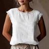 Summer New Lace Trim Women Sleeveless Round Neck Pullover Thin Fashion Top