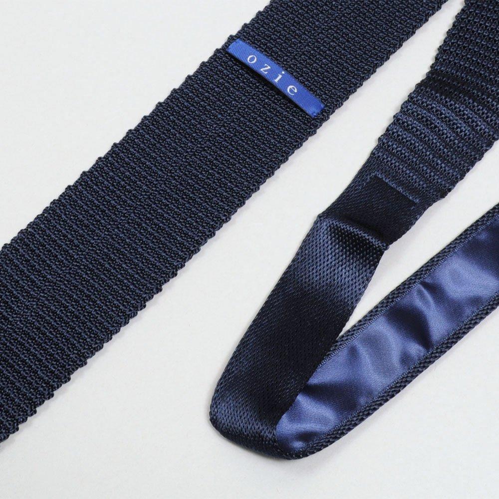 [Ogier] NecktieKnit Tie, 100% Silk, Solid Color, Narrow TieSlim Tie, Navy