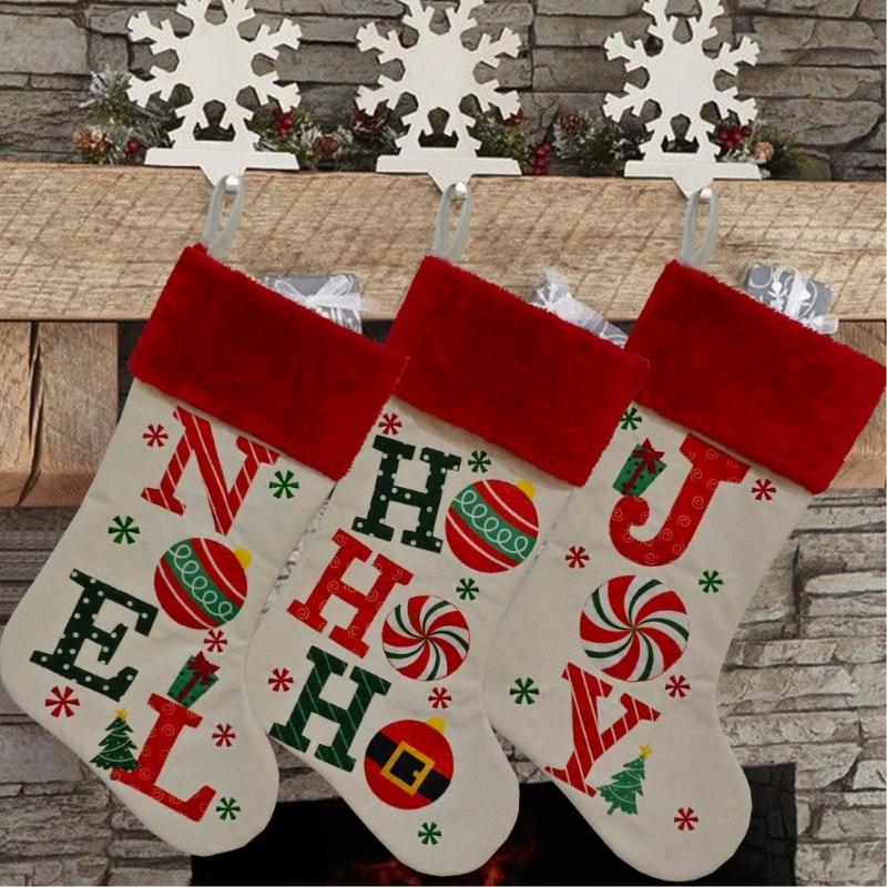 Alphabets Holiday Sock Decoration With Polyester Materials Quick Attachment Hook Multipurpose Festival Ornament