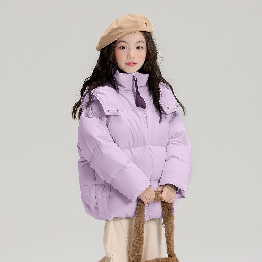 Winter Kids' Clothing, Casual Wear, Girls' Thick and Warm Hooded Jacket