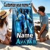 Custom Name Personalized Avatar Print Beach Towel, for Trip Camping Beach Party Home Decor, Birthday Gift for Family & Friends