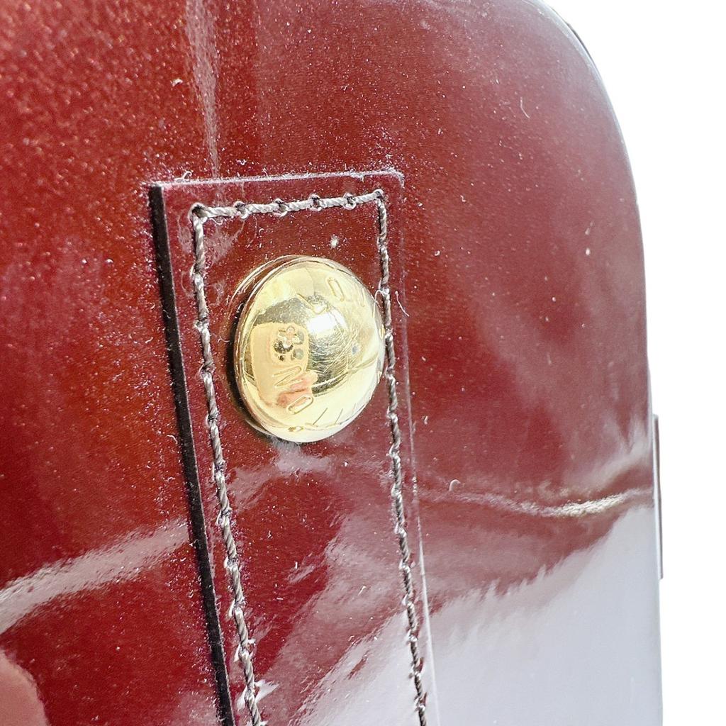 Louis Vuitton Vernis Alma PM El Çantası Monogram Vernis şarap kırmızısı Kadın M91611 Kullanılmış