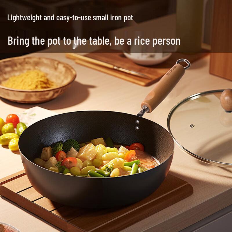 COOKER KING Yuandudu 28cm Non-Coated Iron Stir-Fry Wok