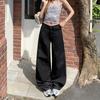 American Denim Black Spike Wide-leg Jeans Women's Spring and Summer New Design Sense Anti-fading Loose Straight Pants