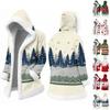 Men's Casual Christmas Print Jacket Holiday Outerwear