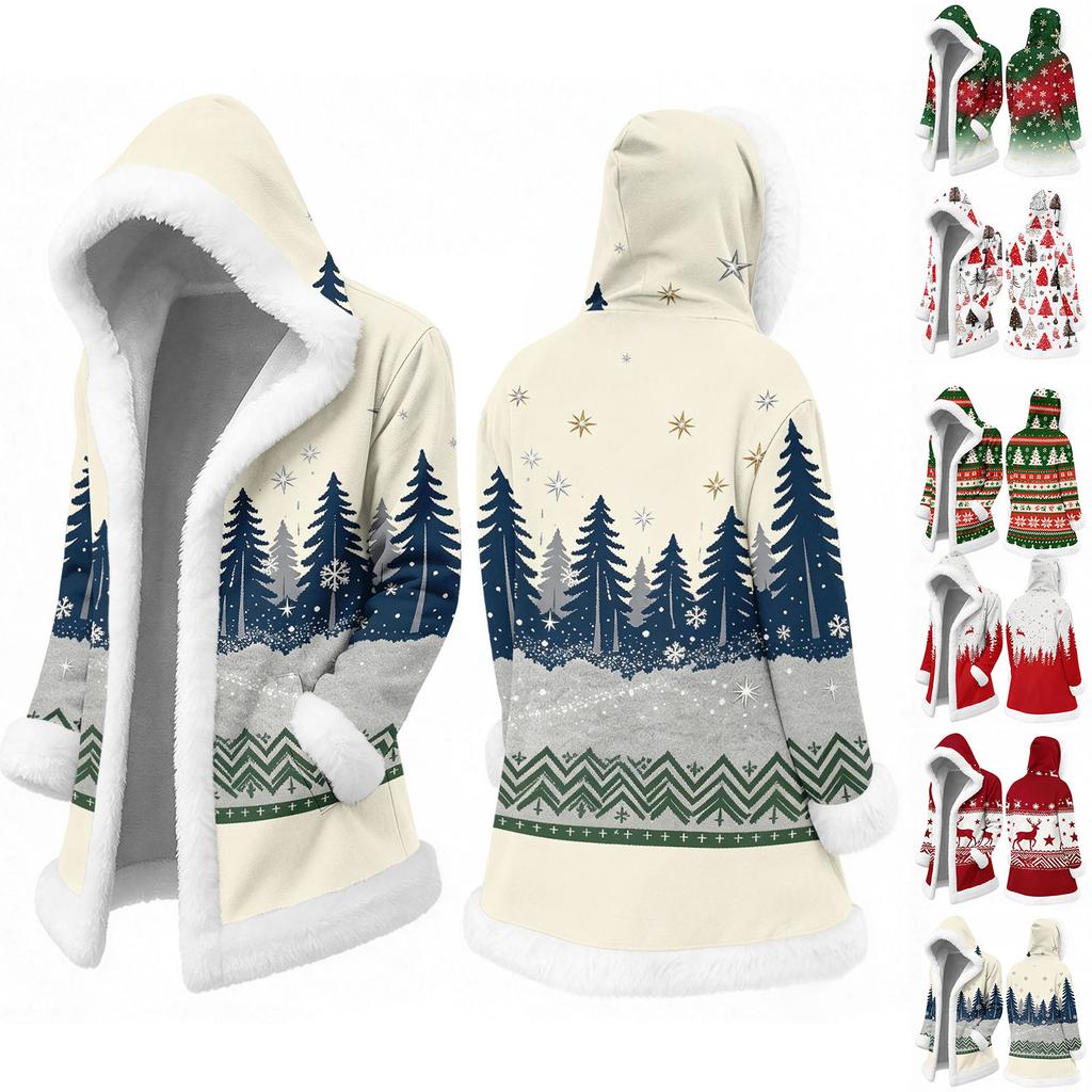 Men's Casual Christmas Print Jacket Holiday Outerwear