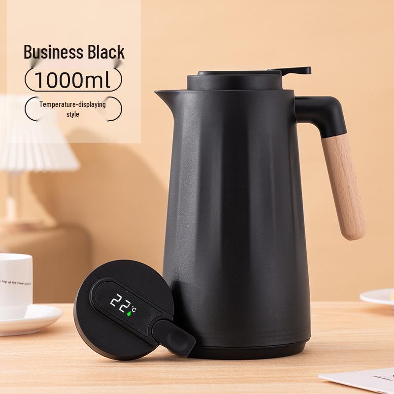 

Великий термокавник з дерев яною ручкою - Ідеально підходить для гуртожитку або домашнього використання. 1000ML