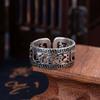 Adjustable Open Ring Couples Engraved Six Words Mantra Vintage Style Plated Copper Unisex Jewelry