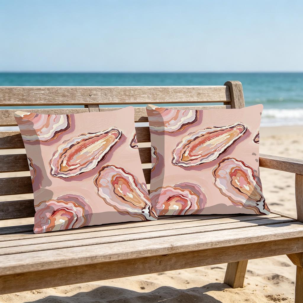 1pc Crab, Lobster, Scallop Print Polyester Pillowcase Home Decor Pillowcase Car Sofa Cushion Cover Home Decor 45x45cm