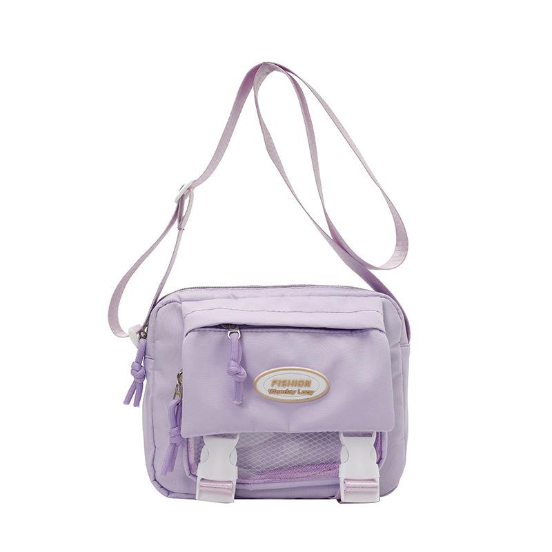 Cute College Style Girl Messenger Bag Japanese Ins Student Large Capacity Versatile Mailman Bag Transparent Pain Bag