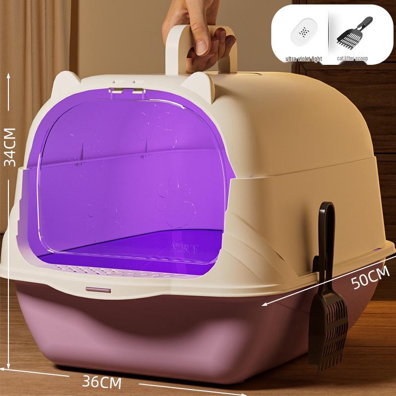 Extra Large Enclosed Cat Litter Box with Deodorant and Anti-Splash Design