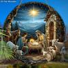 Nativity Wooden Christmas Sign with Starry Sky & Stone House Pattern - Charming Navidad Sign and Plaques - Ideal Christmas Gift for Friend