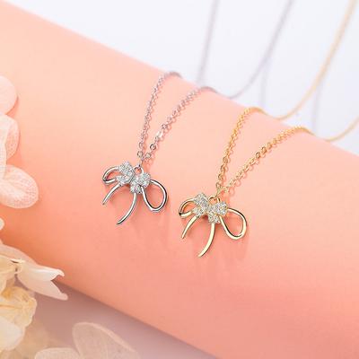 Εξαιρετικό Κολιέ με Φιόγκο για Γυναίκες με Προηγμένη Αίσθηση Σχεδιασμού, Νέα Αλυσίδα Κολιέ Light Luxury