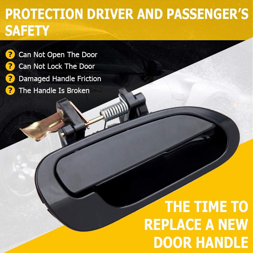 OCPTY Door Handle Exterior Rear Passenger Right Side Replacement Fit 1998-2002 for Honda for Accord Outside Door Handle Black
