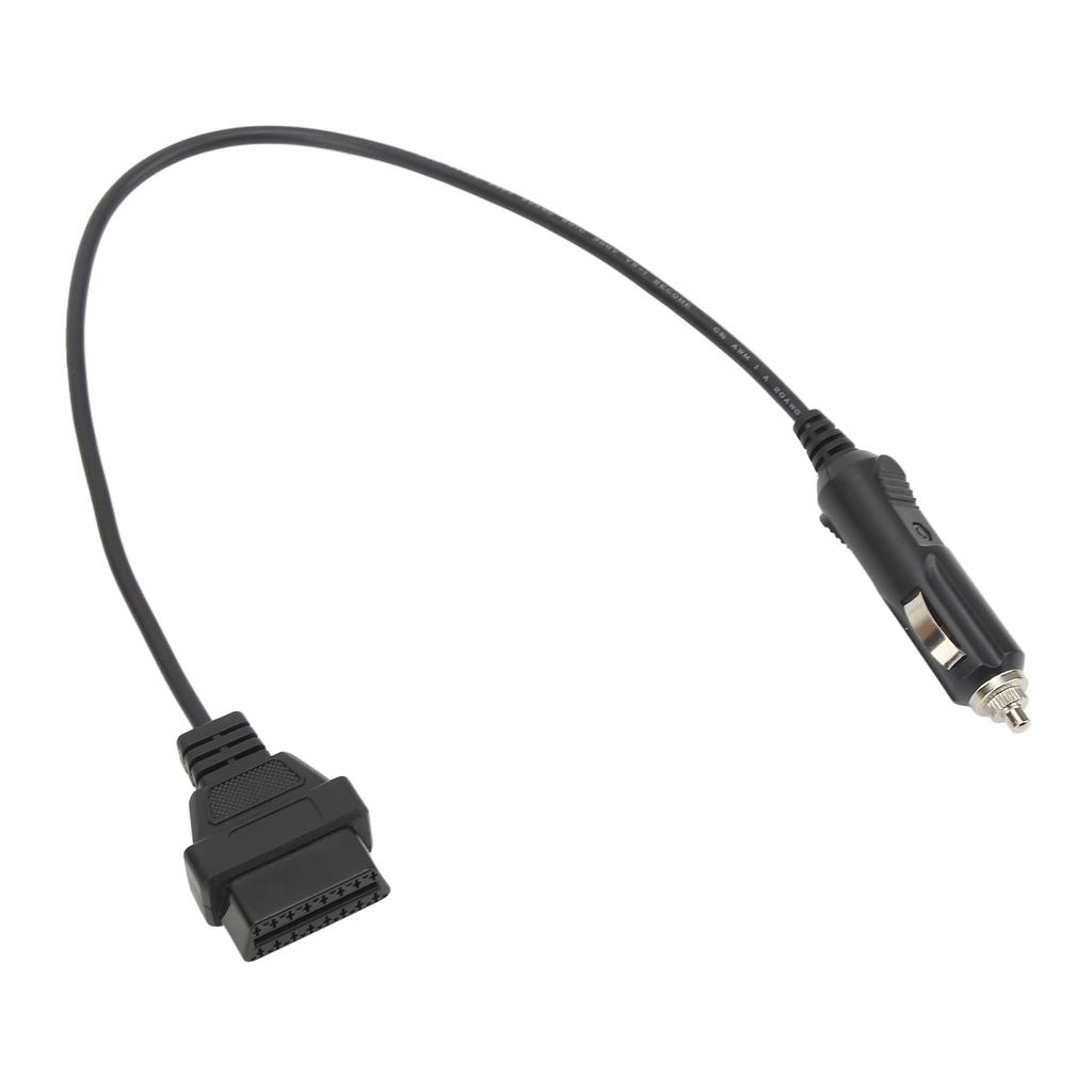 OBD2 Female To Cigarette Lighter Cable Emergency Power Memory Saver Diagnostic Adapter Cable Compatible with 16 Pin Socket