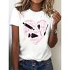 Womens Y2K Sweet Kitchen Food Print Casual Crew Neck Short Sleeve Tee