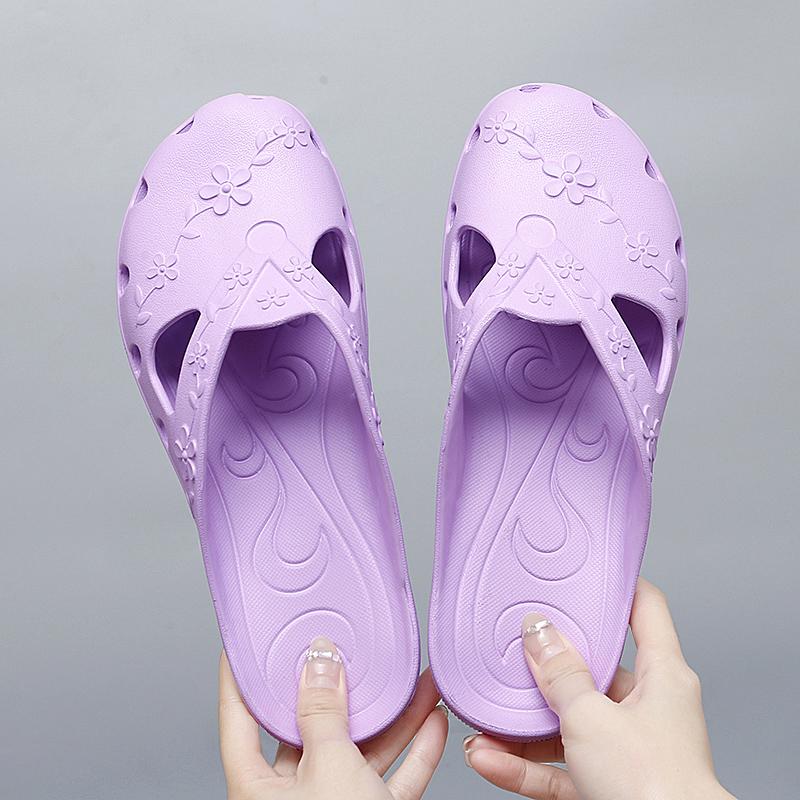Women Slippers Summer Breathable Platform Beach Sandals Flip Flops Outdoor Non-slip Women Jelly Slippers Lazy Flat Shoes
