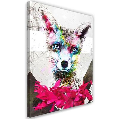 Canvas Print Abstract Coloured Fox