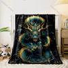 1PC Exquisite Chinese Dragon Printed Blanket Bedroom Living Room Sofa Nap Office Shawl Blanket Top Ten Holidays Luxury Gifts