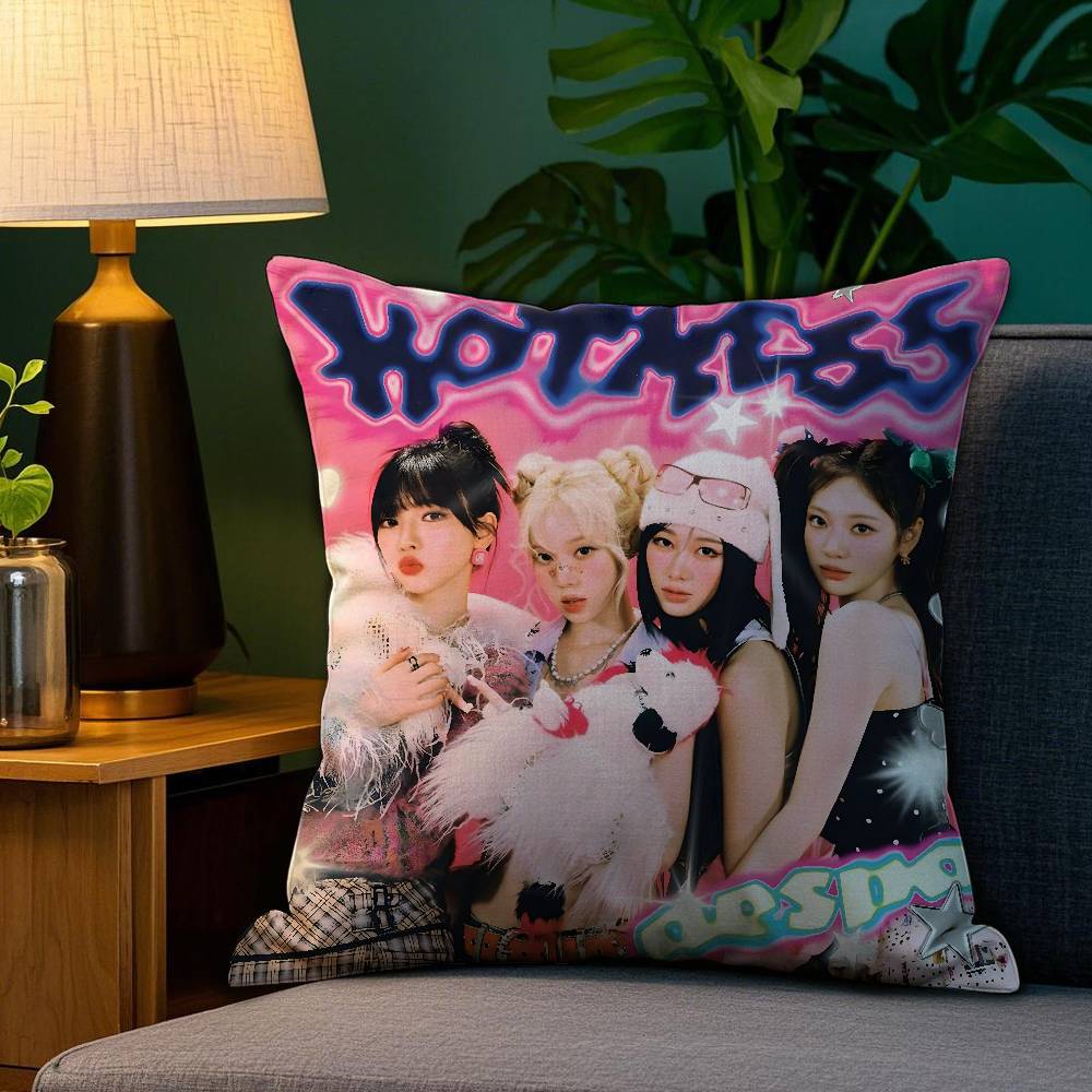 A-Aespas-K-Karina Kpop Style Girl Pillow Case Plush Fabric Soft Double Sided Print Sofa Cushion Cover Throw Pillow Covers