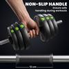 Adjustable Weight Barbell & Dumbbells Set Free Weights Strength Muscle Exercise Home Gym Training, Black and Green