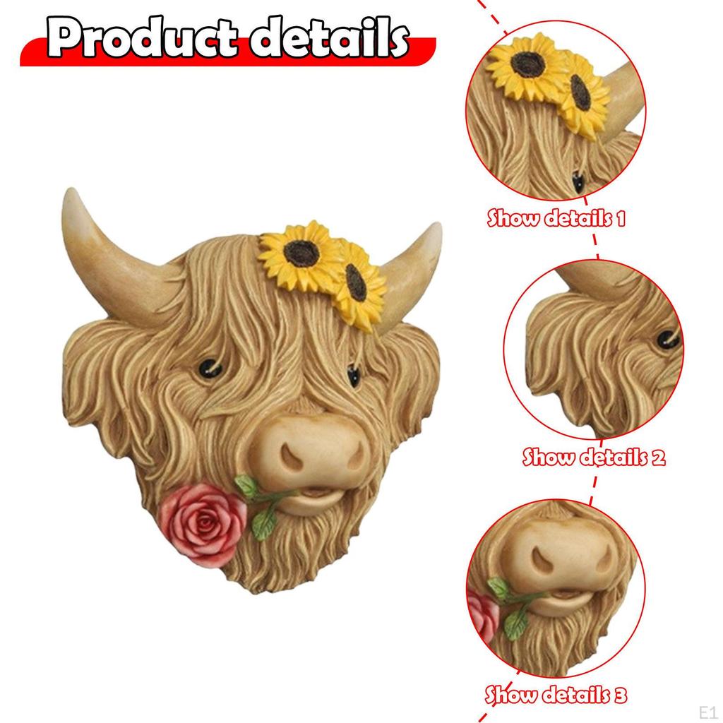 Kuh Dekoration Kopf Figur Ornament Wandkunst für Büro Garten