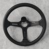 Universal 14inch 350mm JDM Leather Auto Racing Steering Wheel Deep Corn Drifting Sport Steering Wheel White Line