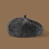 Women Vintage Polka Dot Beret Autumn Winter Versatile Pumpkin Hat