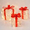 Christmas Glowing Gifts Box Decoration Ornament With Bow Lighting Box Outdoor Light Lighting Xmas New Year Home Yard Decor