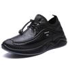 Autumn Winter MEN'S black PU leather plush warm outdoor waterproof cotton shoes chunky male walking hiking trekking sneaker