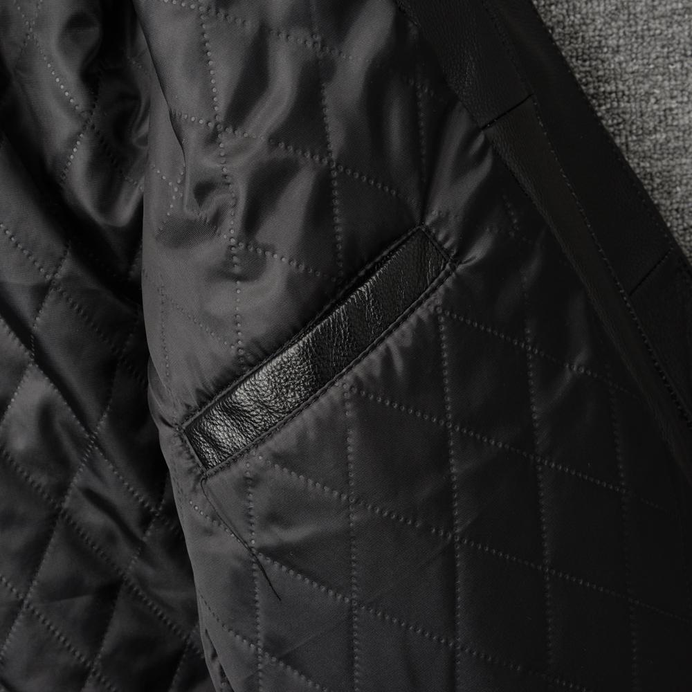 Casual Long Jacket Men Genuine Cow Leather Coat Classic Black Plus Size Jackets Men's Clothes Autumn Winter