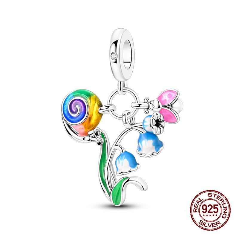 New 925 Silver Color Fox Rabbit Rose Castle Fairy Tale Charms Beads Fit 3mm 925 Original Bracelets DIY Jewelry Birthday Gift