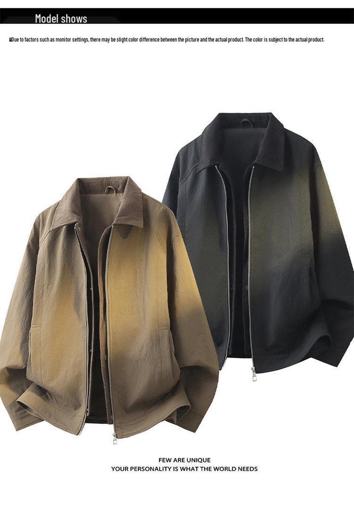 2026 Spring/Autumn Men's Lay Flat Lapel Two-Piece Workwear Jacket