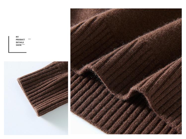 Women's 100% Pure Wool Winter Turtleneck Sweater - Plus Size, Solid Color, for Middle-Aged & Elderly