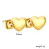 Simple Small Cute Heart Ears Piecring for Woman Girls Surgical Steel Gold Plated Delicate Tiny Love Shape Stud Earrings Jewelry
